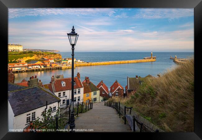  The 199 Steps to the Harbour Whitby North Yorkshi Framed Print by Chris Warren