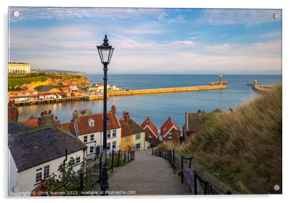  The 199 Steps to the Harbour Whitby North Yorkshi Acrylic by Chris Warren