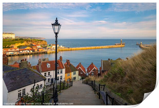  The 199 Steps to the Harbour Whitby North Yorkshi Print by Chris Warren