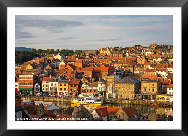 Boats moored on River Esk Whitby North Yorkshire E Framed Mounted Print by Chris Warren