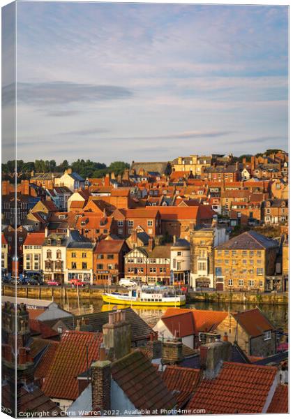 Boats moored on River Esk Whitby North Yorkshire  Canvas Print by Chris Warren