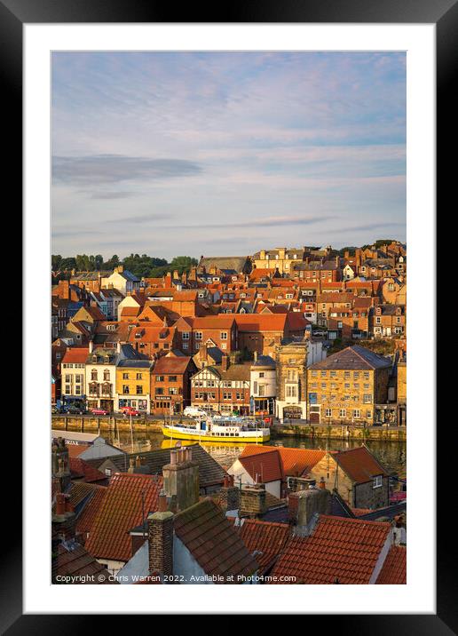 Boats moored on River Esk Whitby North Yorkshire  Framed Mounted Print by Chris Warren
