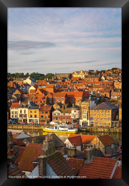 Boats moored on River Esk Whitby North Yorkshire  Framed Print by Chris Warren