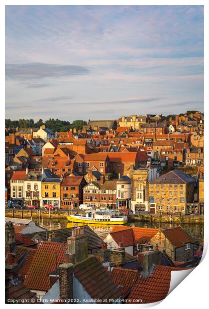 Boats moored on River Esk Whitby North Yorkshire  Print by Chris Warren