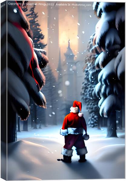 AI Santa in the snow Canvas Print by Stephen Pimm