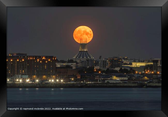 Sturgeon Moon over Liverpool  Cathedral Framed Print by raymond mcbride