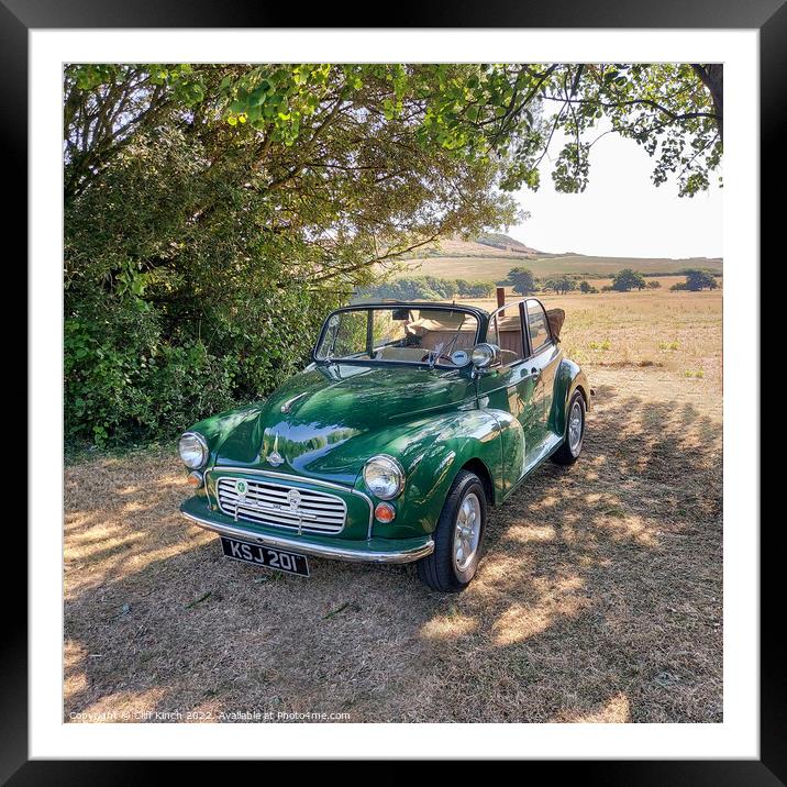 Vintage Morris Minor Convertible Framed Mounted Print by Cliff Kinch