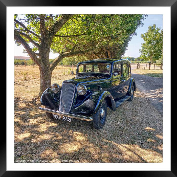 1937 Austin 12 Framed Mounted Print by Cliff Kinch