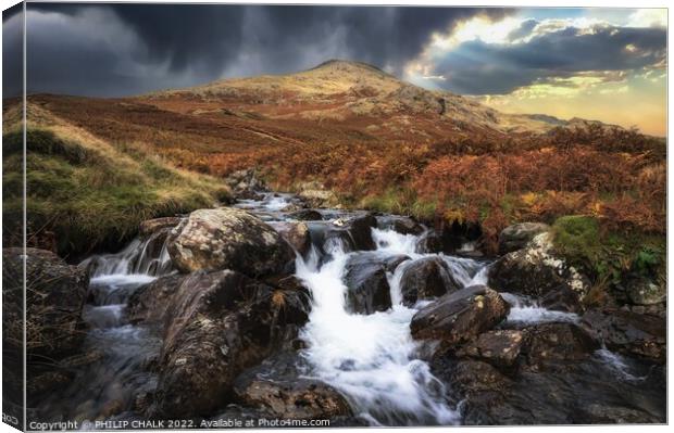 Thunder storm over Coniston mountain 840 Canvas Print by PHILIP CHALK