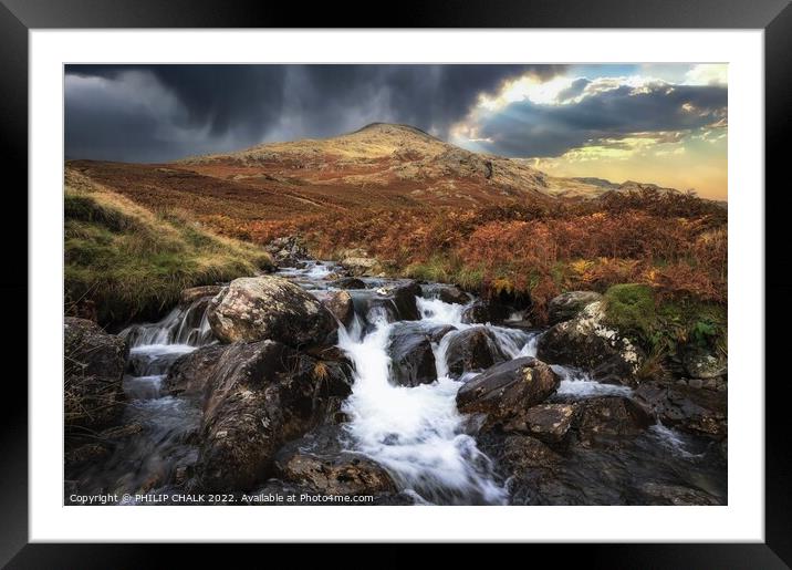 Thunder storm over Coniston mountain 840 Framed Mounted Print by PHILIP CHALK