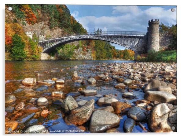 1812 Thomas Telford Craigellachie Bridge Speyside Highland Scotland  Acrylic by OBT imaging