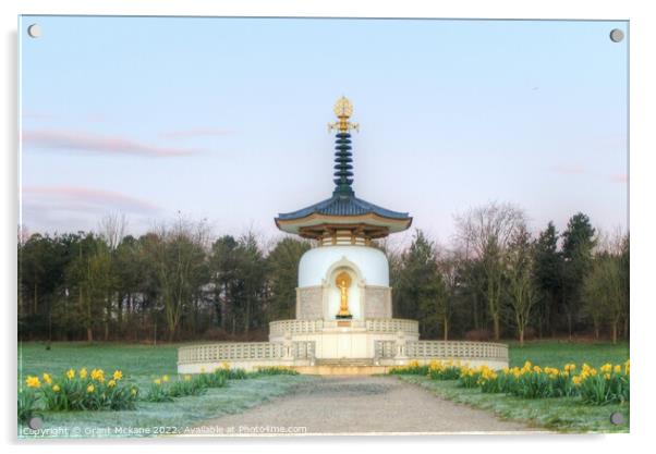 Peace Pagoda, Milton Keynes Acrylic by Grant Mckane