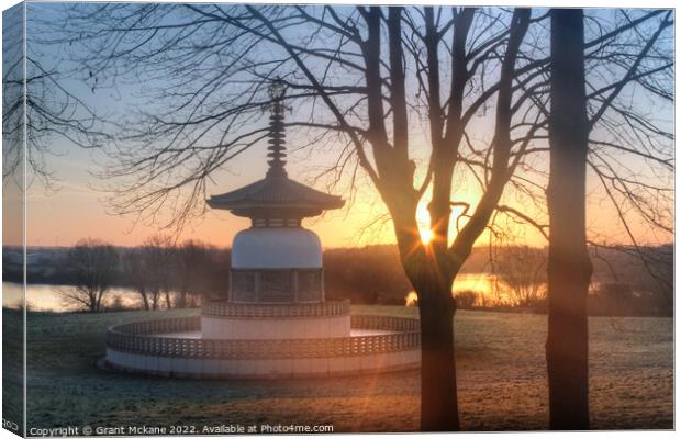 Peace Pagoda Sunrise Canvas Print by Grant Mckane