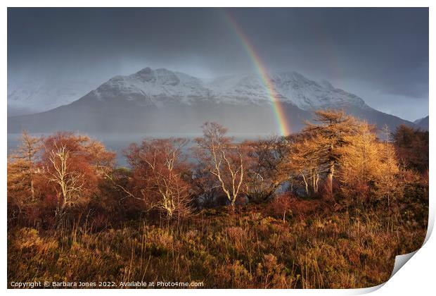 Glen Torridon, Liathach, Another Rainbow, Scotland Print by Barbara Jones