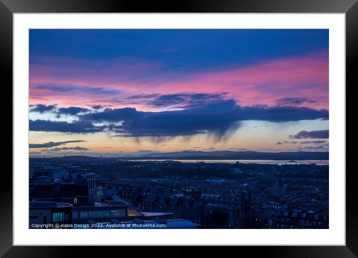 Sunset Storm over Firth of Forth Framed Mounted Print by Kasia Design