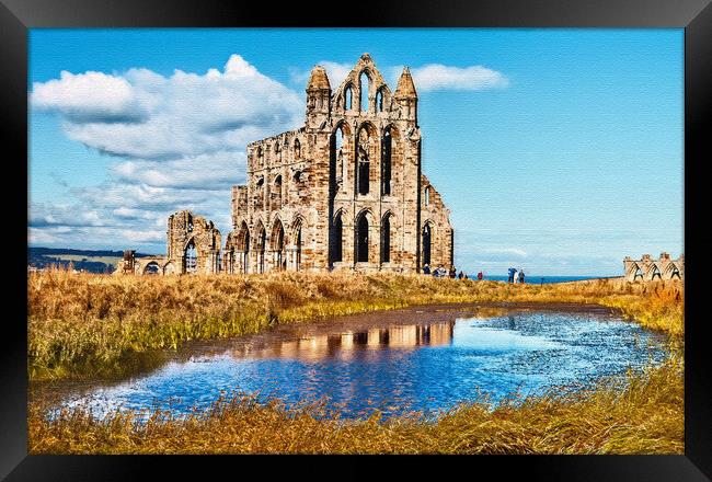 Whitby Abbey on a Sunny Day Framed Print by Joyce Storey