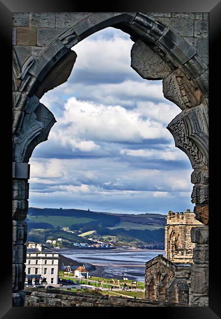 Whitby through The Arch Framed Print by Joyce Storey