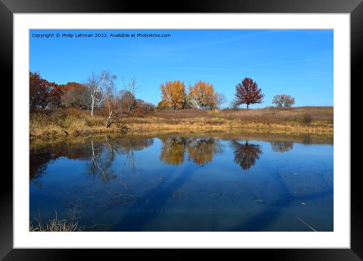 Fall Reflections 3 Framed Mounted Print by Philip Lehman