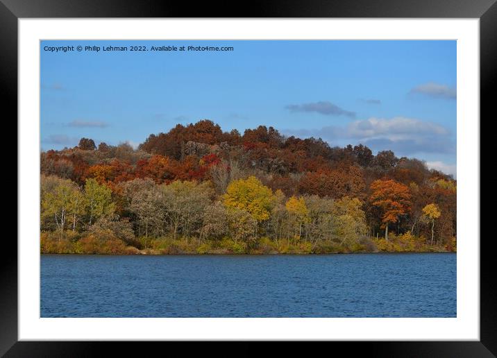 Yellowstone Lake Fall colors (29A) Framed Mounted Print by Philip Lehman