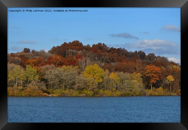 Yellowstone Lake Fall colors (29A) Framed Print by Philip Lehman