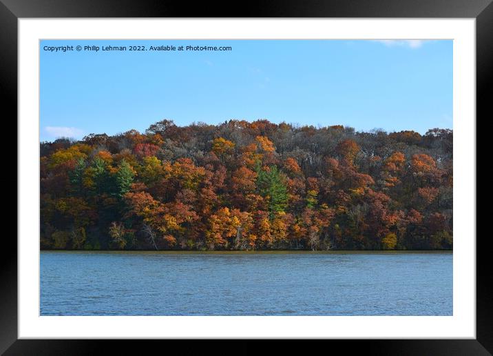 Yellowstone Lake Fall colors (40A) Framed Mounted Print by Philip Lehman