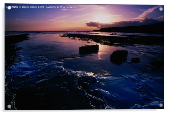 Kimmeridge Bay, Sunset, Dorset Acrylic by Derek Daniel