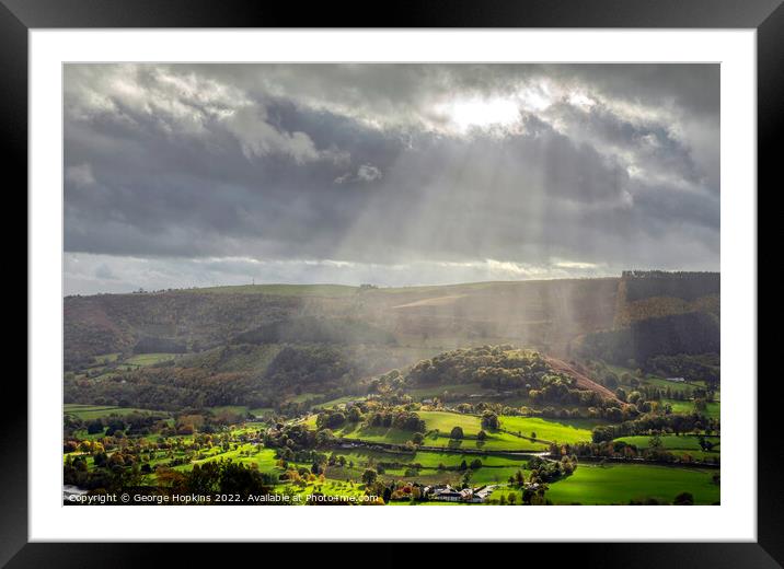 Autumn Light in the Vale Framed Mounted Print by George Hopkins