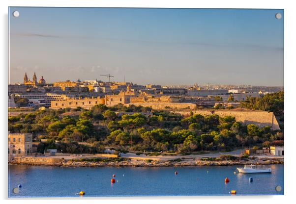 Manoel Island At Sunset In Malta Acrylic by Artur Bogacki