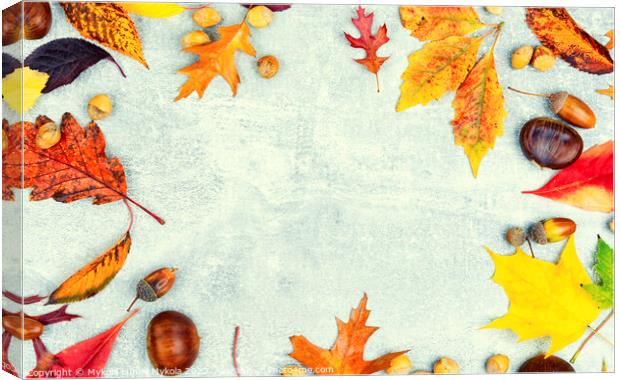 Herbarium of autumn leaves. Canvas Print by Mykola Lunov Mykola