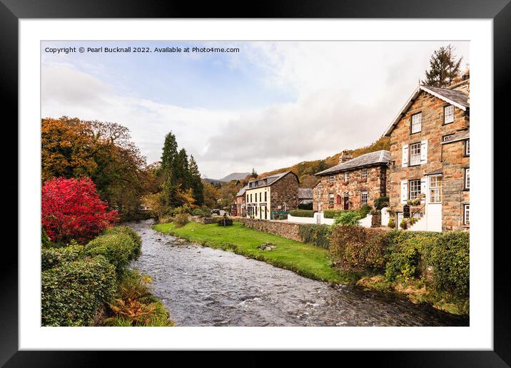 Beddgelert Village Snowdonia Wales Framed Mounted Print by Pearl Bucknall