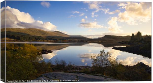 Loch Doon on an Autumn Afternoon Canvas Print by Ann Biddlecombe
