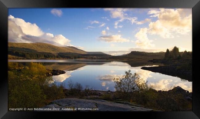 Loch Doon on an Autumn Afternoon Framed Print by Ann Biddlecombe