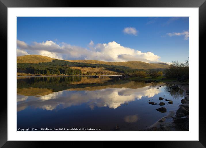 Reflections in Loch Doon Framed Mounted Print by Ann Biddlecombe