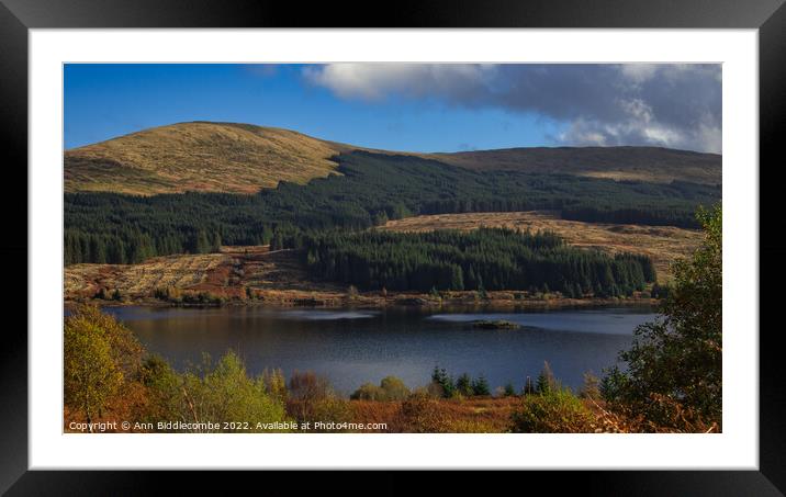 View Over Loch Doon in Ayrshire Scotland on a Autumn Afternoon Framed Mounted Print by Ann Biddlecombe