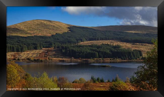 View Over Loch Doon in Ayrshire Scotland on a Autumn Afternoon Framed Print by Ann Biddlecombe