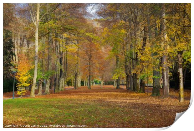 Autumn on Paseo Maristany - CR2011-4024-ABS Print by Jordi Carrio