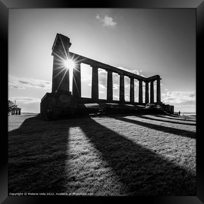 National Monument of Scotland, Calton Hill - Monochrome Framed Print by Melanie Viola