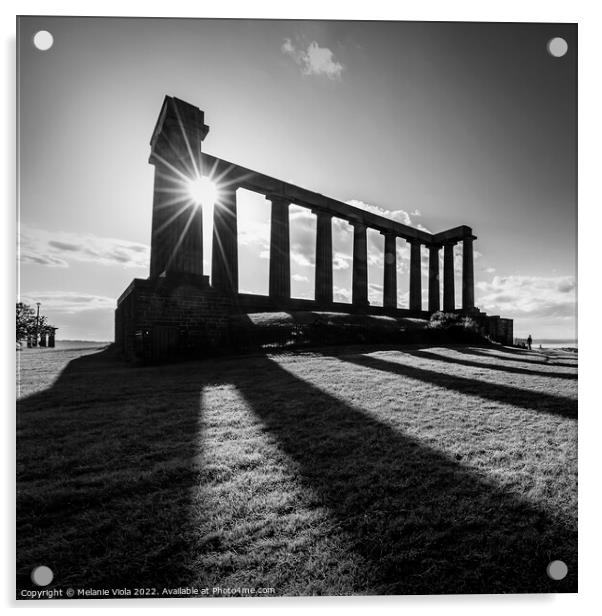 National Monument of Scotland, Calton Hill - Monochrome Acrylic by Melanie Viola