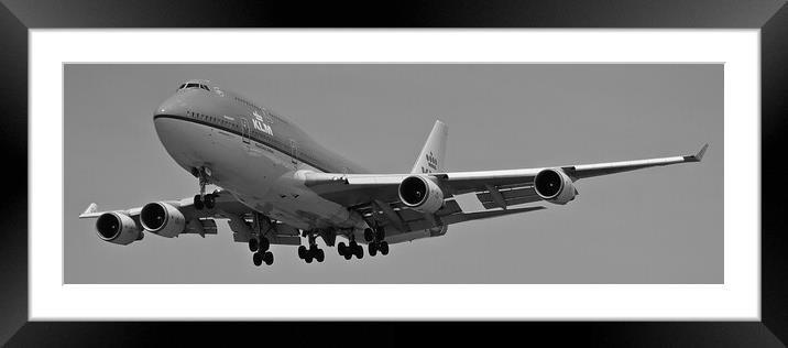 KLM Boeing 747 in landing configuration Framed Mounted Print by Allan Durward Photography