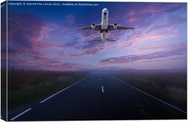 757 aeroplane take off Canvas Print by Derrick Fox Lomax