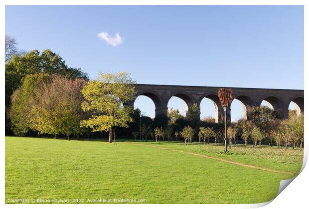 Chappel Viaduct in the Colne Valley, Essex Print by Elaine Hayward