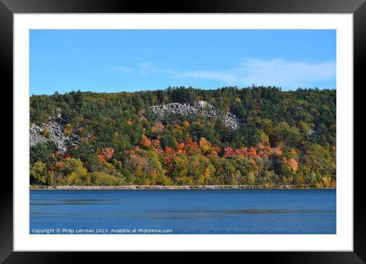 Devil's Lake October 18th (13A) Framed Mounted Print by Philip Lehman
