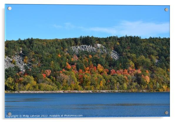 Devil's Lake October 18th (13A) Acrylic by Philip Lehman