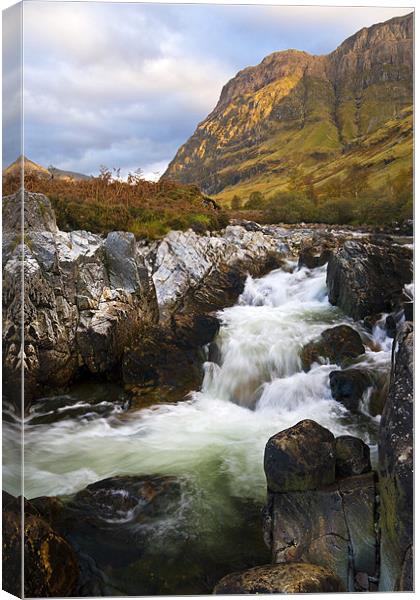 Aonach Dubh & Waterfall, Glencoe, Scotland Canvas Print by Richard Nicholls