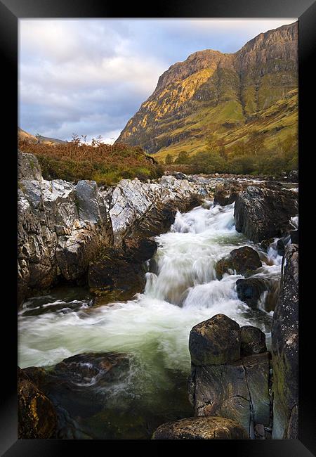 Aonach Dubh & Waterfall, Glencoe, Scotland Framed Print by Richard Nicholls