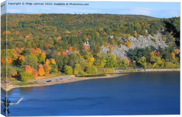 Devil's Lake October 18th (66A) Canvas Print by Philip Lehman