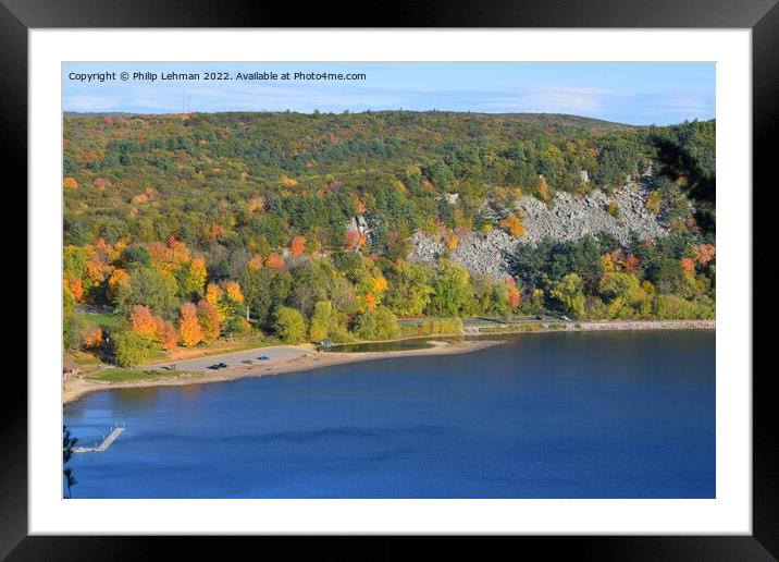 Devil's Lake October 18th (66A) Framed Mounted Print by Philip Lehman