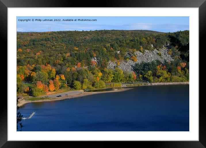 Devil's Lake October 18th (63A) Framed Mounted Print by Philip Lehman