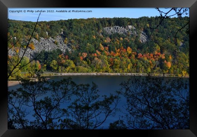 Devil's Lake October 18th (48A) Framed Print by Philip Lehman