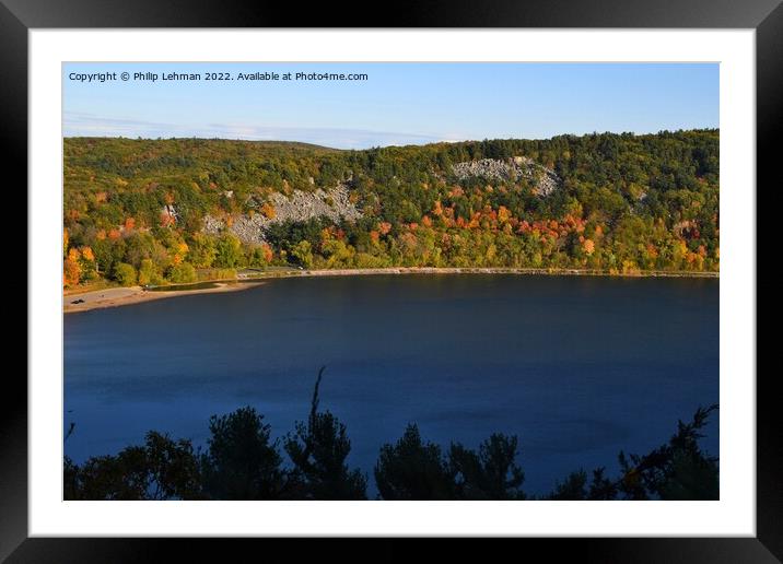 Devil's Lake October 18th (57A) Framed Mounted Print by Philip Lehman